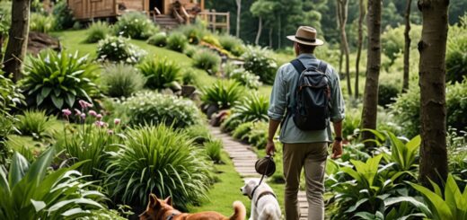 Je promène mon chien dans la foret