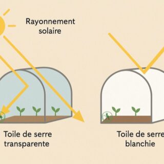 Le Rayonnement Solaire est réfléchi sur une Serre Blanchie