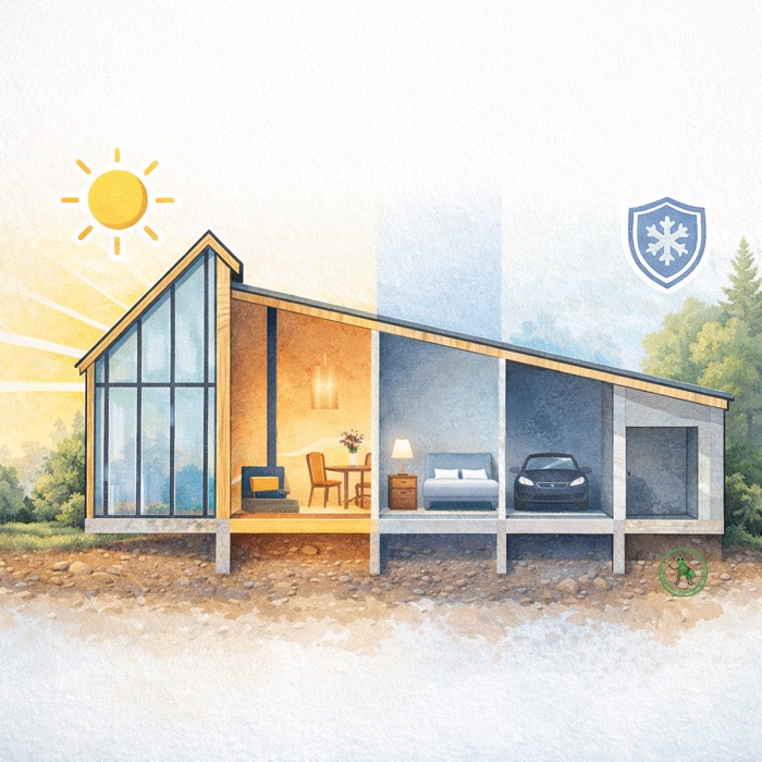 Aménagement Intérieur suit la course solaire