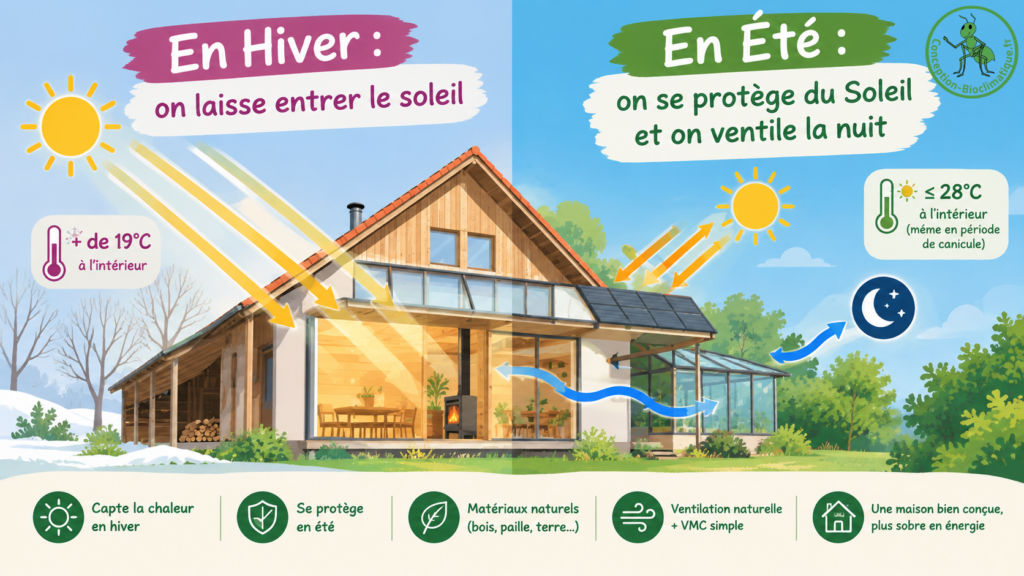 Maison bioclimatique _ hiver et été