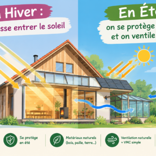 Maison bioclimatique _ hiver et été